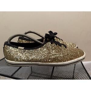 Keds Kate Spade Glitter Sneakers Shoes - Women’s 8 - Gold